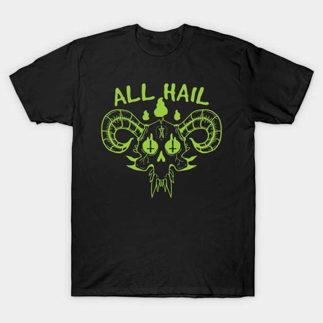 Satanic All Hail Skull T-Shirt by pa2rok